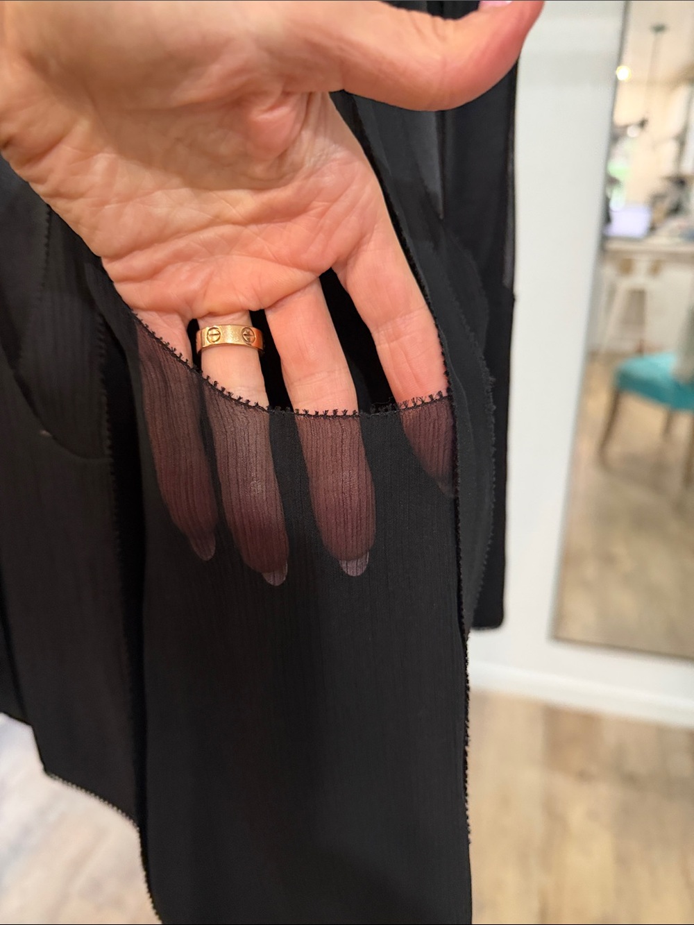 Elie Tahari Black Paneled A-Line Midi Skirt - Picture 10 of 12